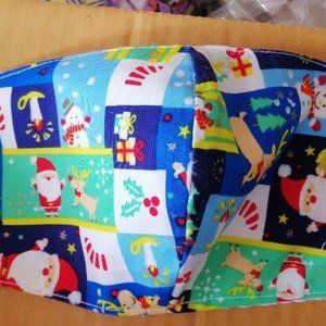 4 pack Christmas gift Santa Xmas Handmade facemask
